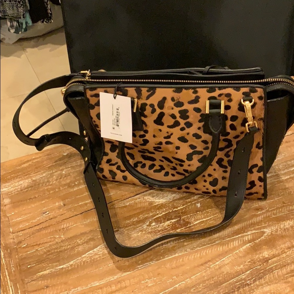 Cole Haan Printed Haircalf Square Satchel - Picture 2 of 6